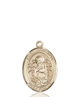 St. Christina the Astonishing Medal<br/>8320 Oval, 14kt Gold