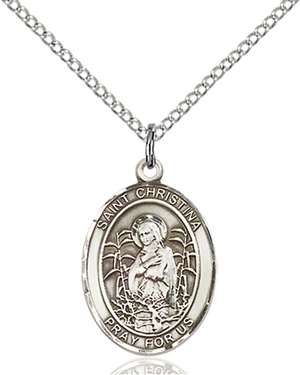 St. Christina the Astonishing Medal<br/>8320 Oval, Sterling Silver