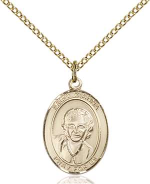 St. Gianna Medal<br/>8322 Oval, Gold Filled