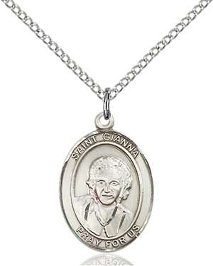 St. Gianna Medal<br/>8322 Oval, Sterling Silver