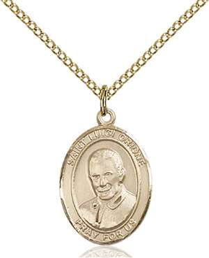 St. Luigi Orione Medal<br/>8326 Oval, Gold Filled