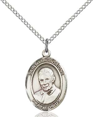 St. Luigi Orione Medal<br/>8326 Oval, Sterling Silver