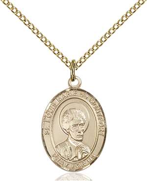 St. Louis Marie De Montfort Medal<br/>8330 Oval, Gold Filled