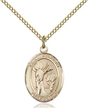 St. Kenneth Medal<br/>8332 Oval, Gold Filled