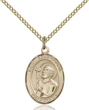 St. Rene Goupil Medal<br/>8334 Oval, Gold Filled