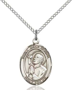 St. Rene Goupil Medal<br/>8334 Oval, Sterling Silver