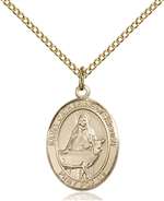 St. Catherine of Sweden Medal<br/>8336 Oval, Gold Filled