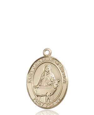 St. Catherine of Sweden Medal<br/>8336 Oval, 14kt Gold