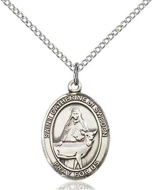 St. Catherine of Sweden Medal<br/>8336 Oval, Sterling Silver