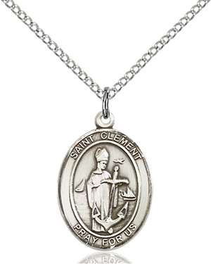 St. Clement Medal<br/>8340 Oval, Sterling Silver