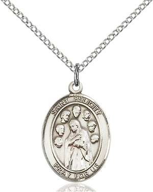 St. Felicity Medal<br/>8341 Oval, Sterling Silver