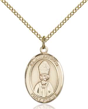 St. Anselm of Canterbury Medal<br/>8342 Oval, Gold Filled
