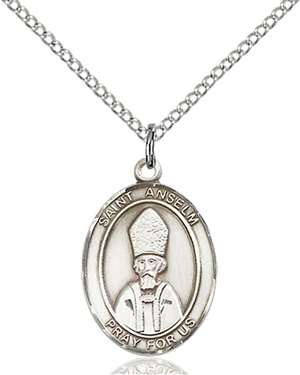 St. Anselm of Canterbury Medal<br/>8342 Oval, Sterling Silver