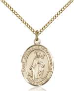 St. Catherine of Alexandria Medal<br/>8343 Oval, Gold Filled