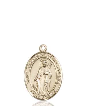 St. Catherine of Alexandria Medal<br/>8343 Oval, 14kt Gold