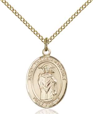 St. Thomas A Becket Medal<br/>8344 Oval, Gold Filled