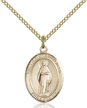 Virgin of the Globe Medal<br/>8345 Oval, Gold Filled
