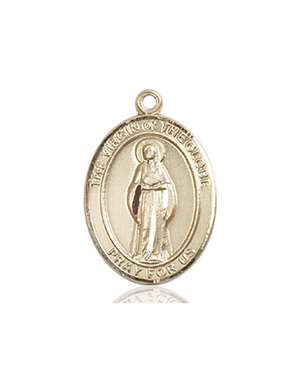 Virgin of the Globe Medal<br/>8345 Oval, 14kt Gold
