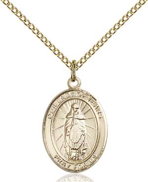 Our Lady of Tears Medal<br/>8346 Oval, Gold Filled