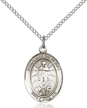 Our Lady of Tears Medal<br/>8346 Oval, Sterling Silver