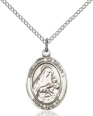 Our Lady of Grapes Medal<br/>8347 Oval, Sterling Silver