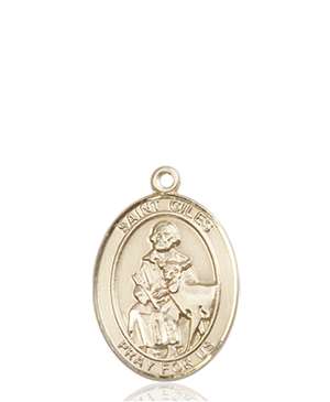 St. Giles Medal<br/>8349 Oval, 14kt Gold