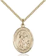 St. Adrian of Nicomedia Medal<br/>8353 Oval, Gold Filled