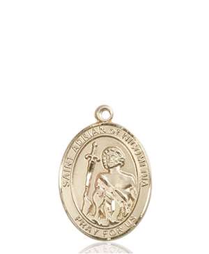 St. Adrian of Nicomedia Medal<br/>8353 Oval, 14kt Gold