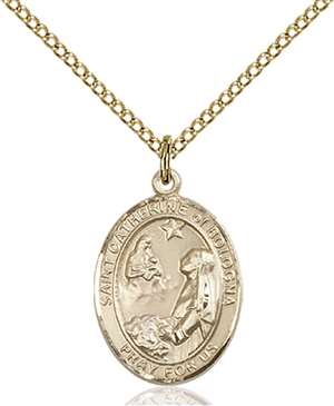 St. Catherine of Bologna Medal<br/>8354 Oval, Gold Filled