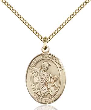St. Eustachius Medal<br/>8356 Oval, Gold Filled