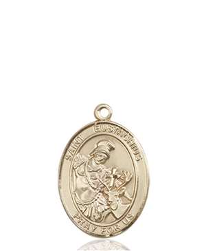 St. Eustachius Medal<br/>8356 Oval, 14kt Gold