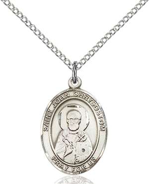 St. John Chrysostom Medal<br/>8357 Oval, Sterling Silver