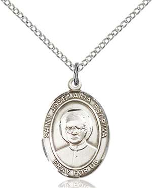 St. Josemaria Escriva Medal<br/>8362 Oval, Sterling Silver