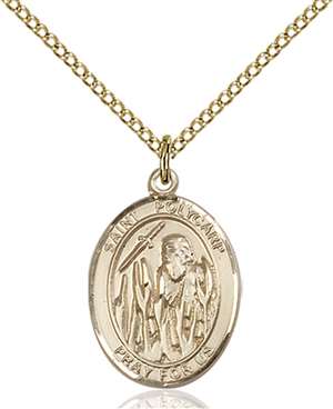 St. Polycarp of Smyrna Medal<br/>8363 Oval, Gold Filled