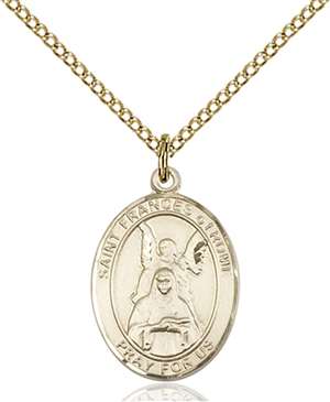 St. Frances Of Rome Medal<br/>8365 Oval, Gold Filled