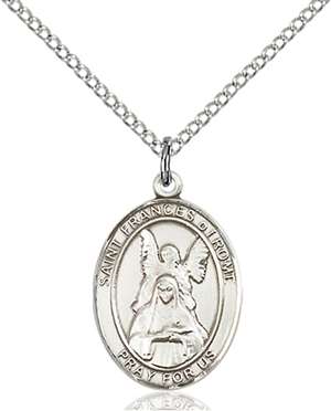 St. Frances of Rome Medal<br/>8365 Oval, Sterling Silver