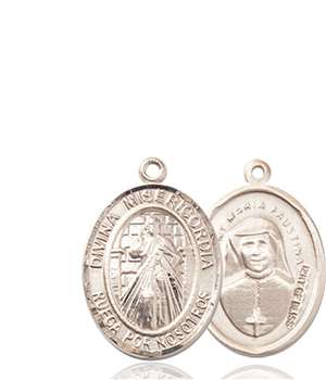 Divina Misericordia Medal<br/>8366 Spanish, Oval, 14kt Gold