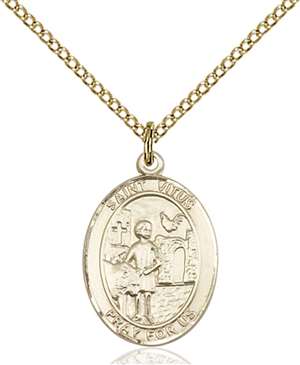 St. Vitus Medal<br/>8368 Oval, Gold Filled