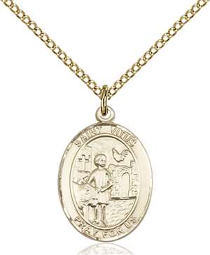 St. Vitus Medal<br/>8368 Oval, Gold Filled
