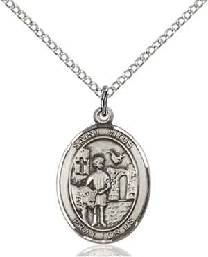 St. Vitus Medal<br/>8368 Oval, Sterling Silver