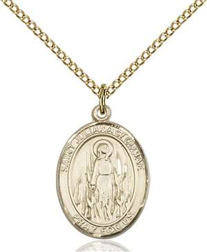 St. Juliana Medal<br/>8372 Oval, Gold Filled