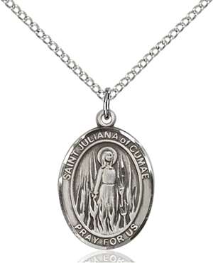 St. Juliana Medal<br/>8372 Oval, Sterling Silver