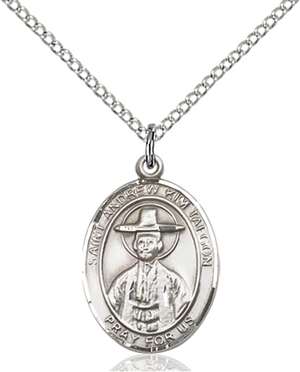 St. Andrew Kim Taegon Medal<br/>8373 Oval, Sterling Silver