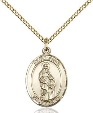 St. Anne Medal<br/>8374 Oval, Gold Filled