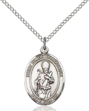 St. Simon Medal<br/>8375 Oval, Sterling Silver