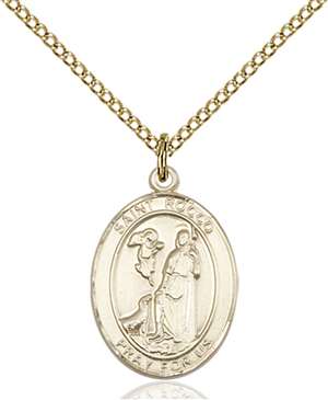 St. Rocco Medal<br/>8377 Oval, Gold Filled