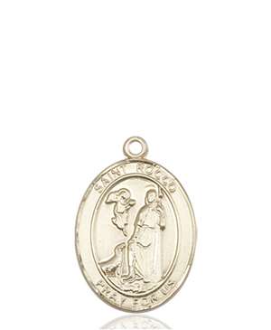 St. Rocco Medal<br/>8377 Oval, 14kt Gold