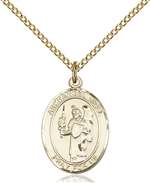 St. Uriel Medal<br/>8378 Oval, Gold Filled