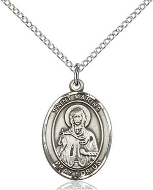 St. Marina Medal<br/>8379 Oval, Sterling Silver