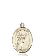 St. Aidan Of Lindesfarne Medal<br/>8381 Oval, 14kt Gold